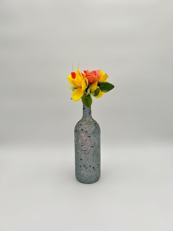 Aqua Pearl Painted Glass Vase