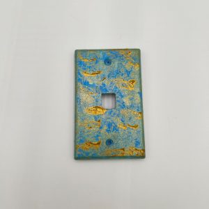 Beach Blue and Gold Fancy Switch Cover