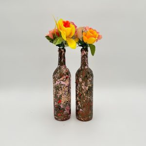 Fancy Sepia Twirl Decorative Vase Set of 2