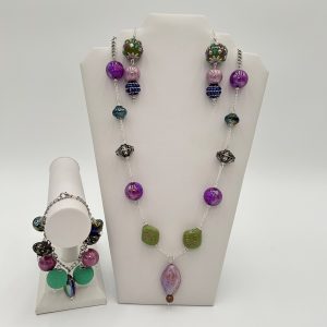 African Violet Fashion Necklace Set