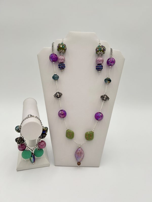 African Violet Fashion Necklace Set