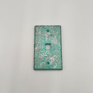 Hand painted green decorative light switch cover