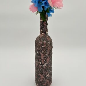 Pecan Swivel Hand Painted Glass Vase