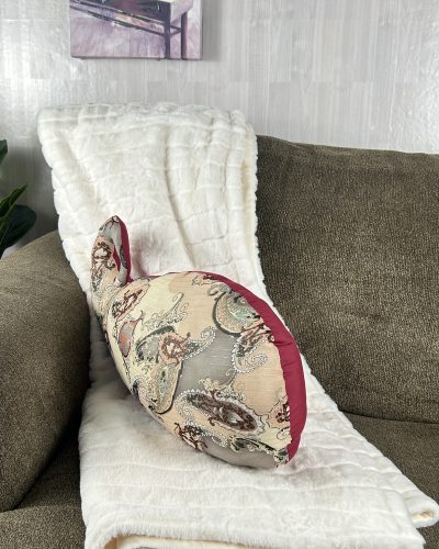Beautiful Red Couch Pillow, Paisley Pillow - 12 x 19