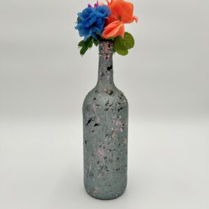 Aqua Pearl Painted Glass Vase
