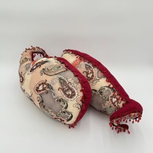 Paisley red throw pillow set of 2 handmade for creative styling.