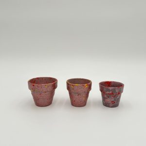 Pink mini flower pot set of 3 for creative gardening