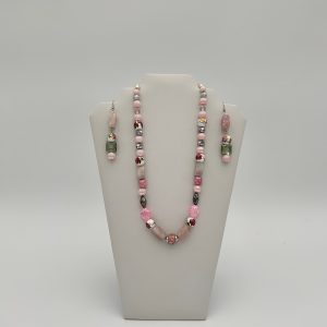 Baby Pink Crystal Pretty Necklace Set