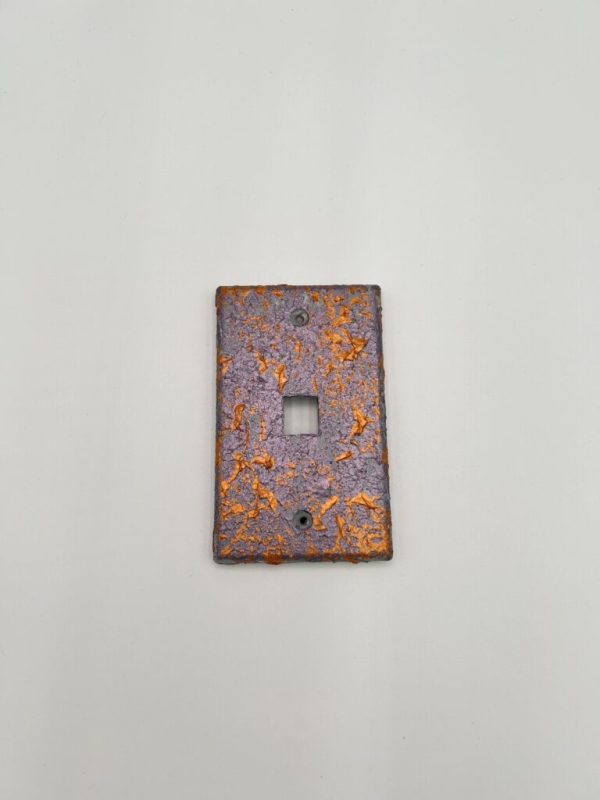 Purple and Ginger Orange Switch Plate Cover hand painted