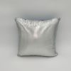 Silver back view of Fancy Silk French Blue Throw Pillow Handmade