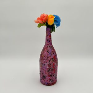 Violet Lilac Splash Glass Art Vase
