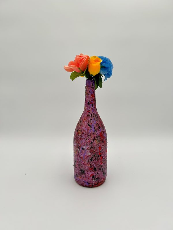 Violet Lilac Splash Glass Art Vase