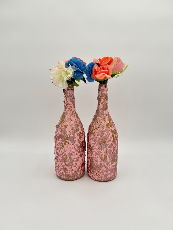 Sparkling Rose Tan Beautiful Vase Set of 2