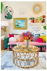 Bright color decorated summer living room