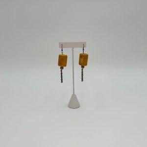 Cocoa brown dangle earrings handmade with jewelry chain