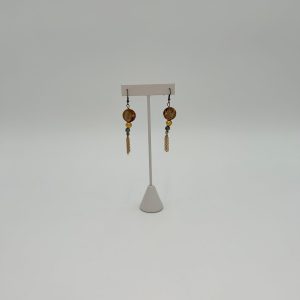 Handmade gold drop earrings with jewelry chains