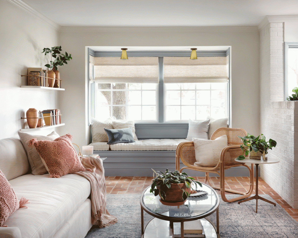 Summer living room with rug