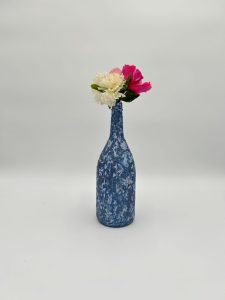 hand painted ocean blue vase