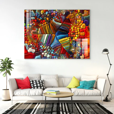 Beautiful mosaic wall decor hanging on wall