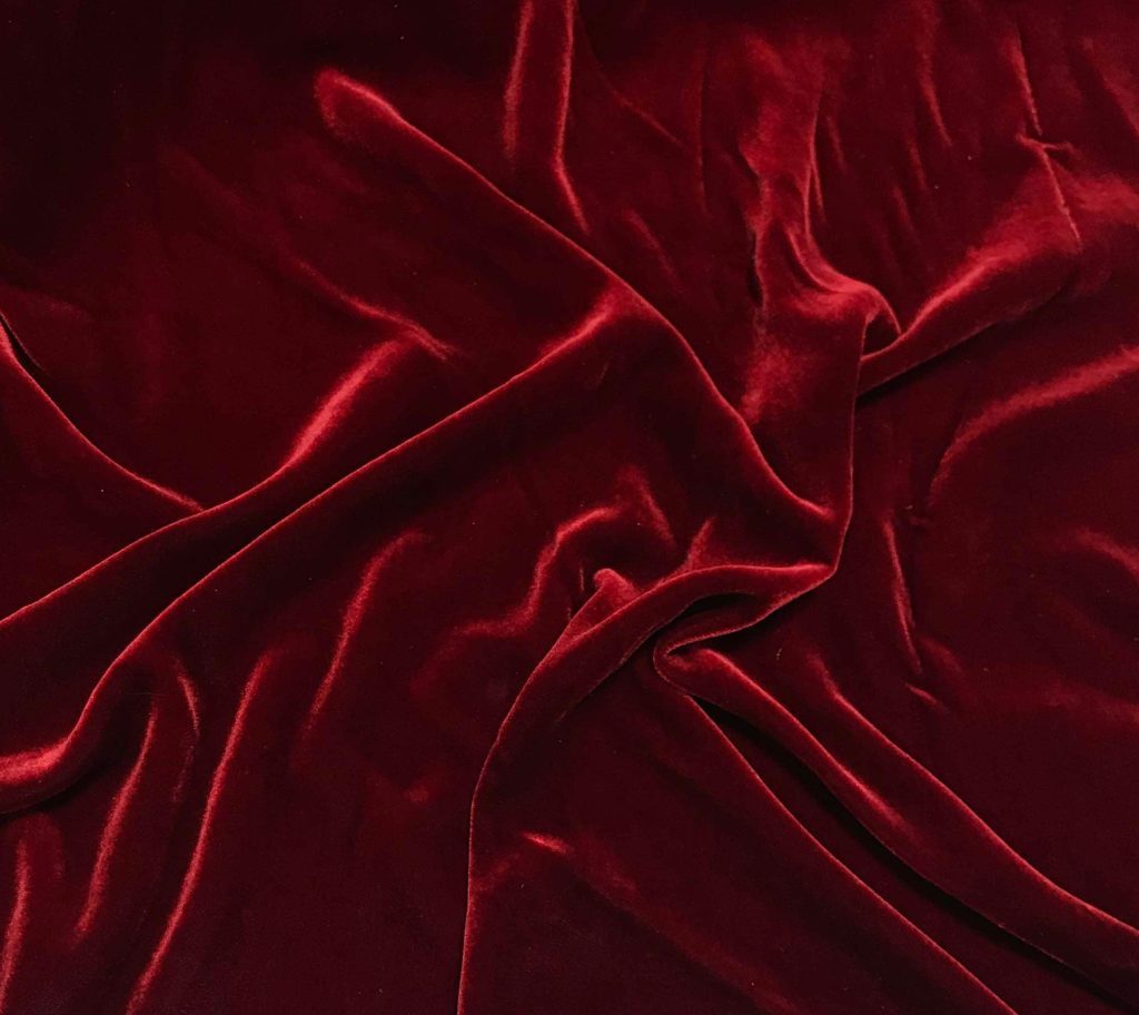 Red velvet fabric