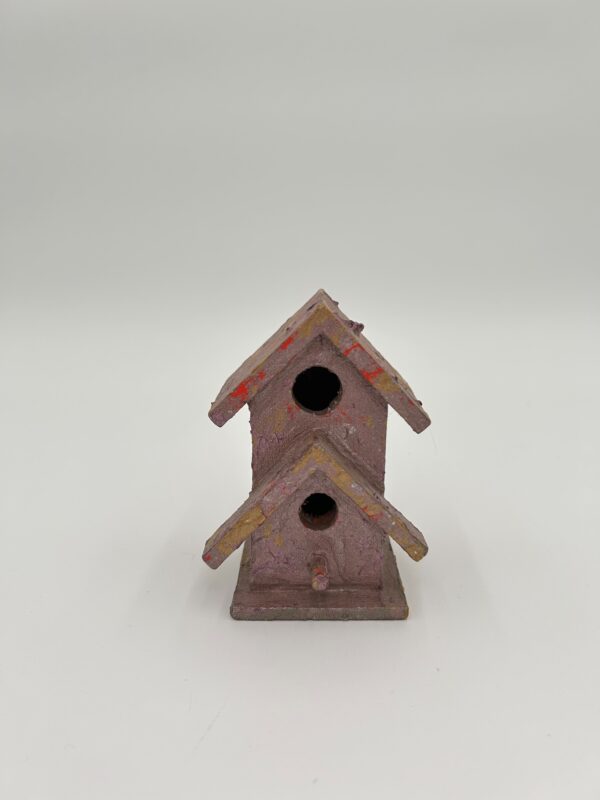 Glossy purple hand painted birdhouse ornament gift
