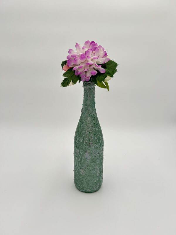 Hand painted mint green vase as a unique handmade gift