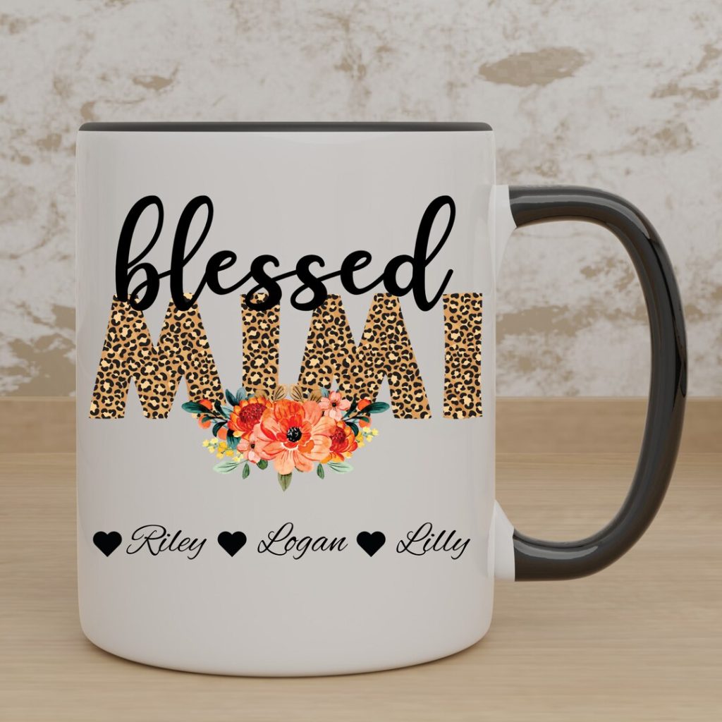 Handmade personalized mug with writing on it
